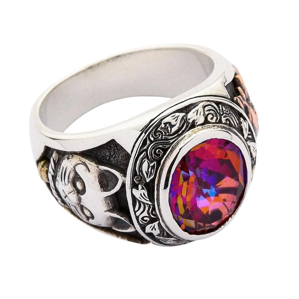 Japanese Fortune Maneki-Neko Cat Sterling Silver Ring