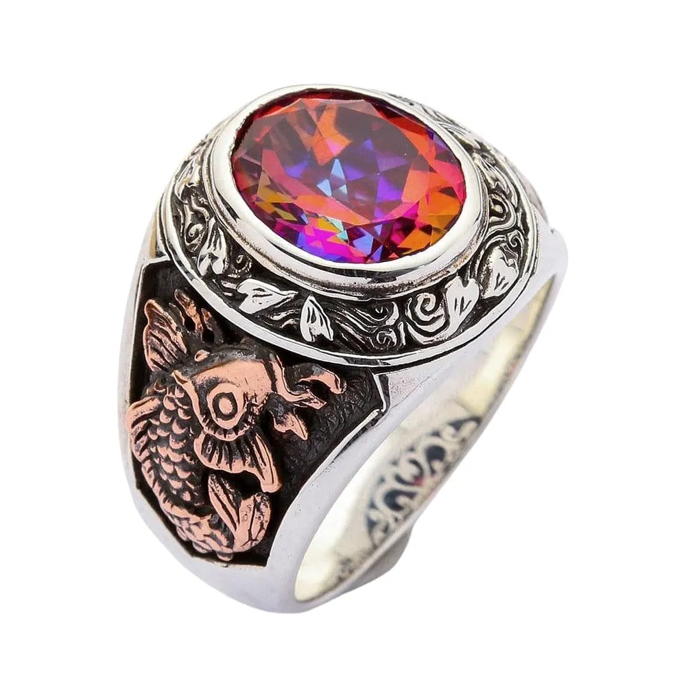 Japanese Fortune Maneki-Neko Cat Sterling Silver Ring