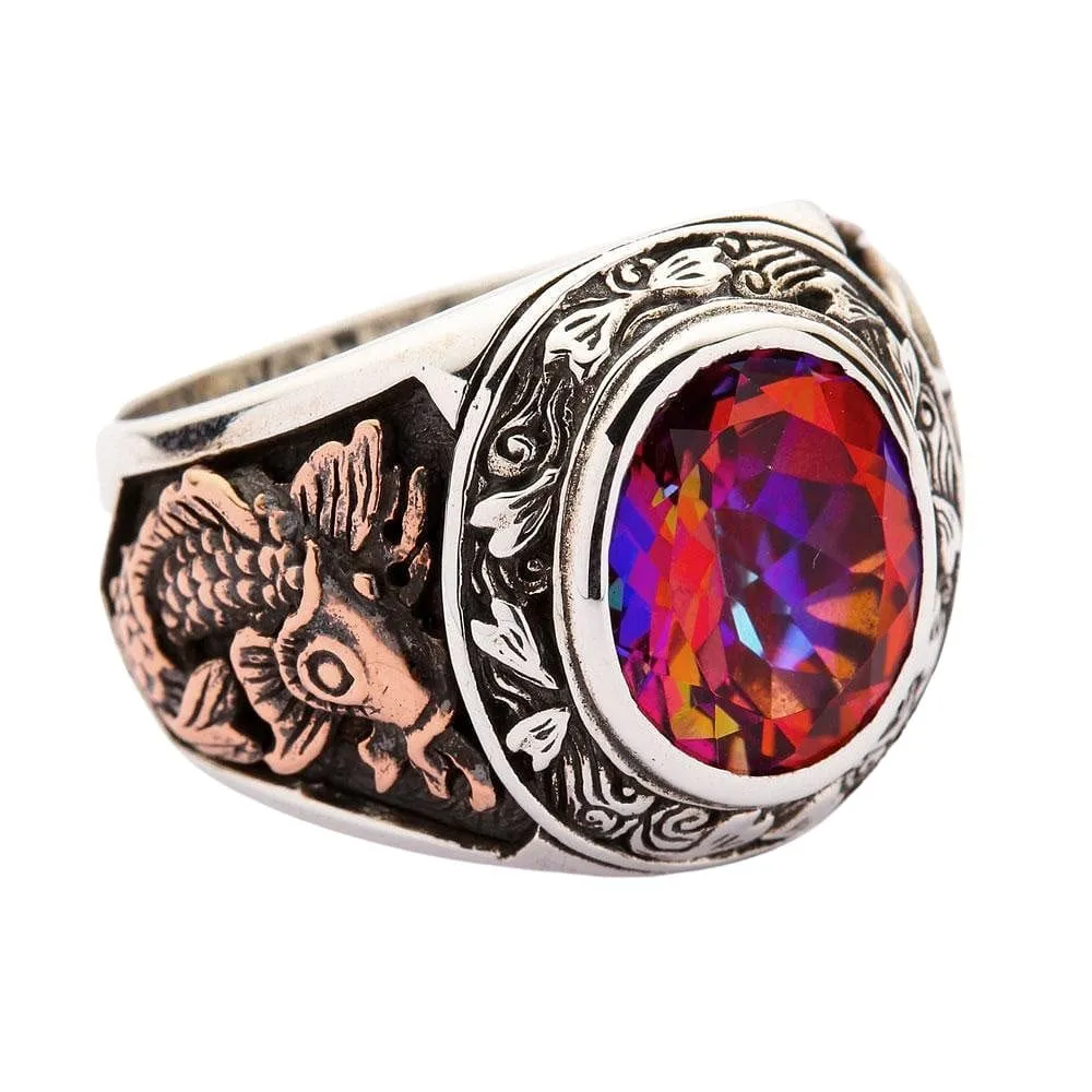 Japanese Fortune Maneki-Neko Cat Sterling Silver Ring