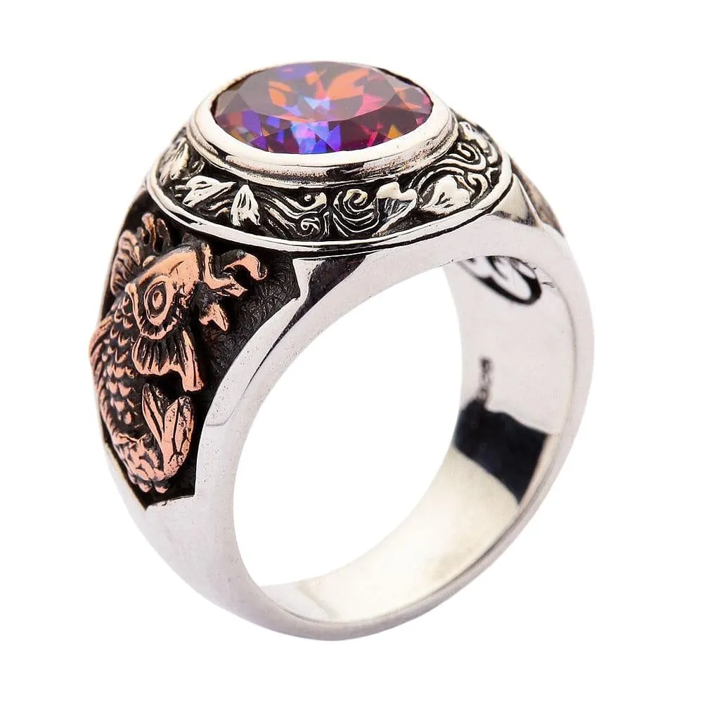 Japanese Fortune Maneki-Neko Cat Sterling Silver Ring