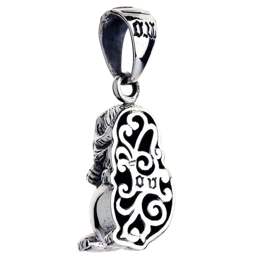 Japanese Guardian Lion-Dog Komainu Sterling Silver Pendant