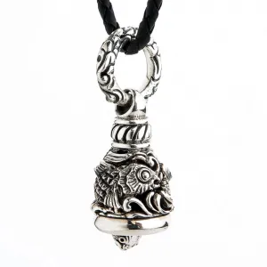 Japanese Koi Fish Sterling Silver Bell Pendant