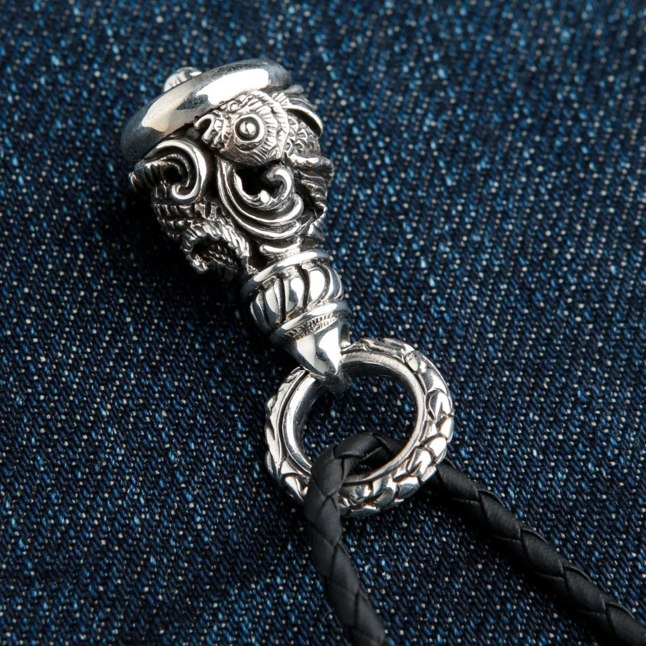 Japanese Koi Fish Sterling Silver Bell Pendant