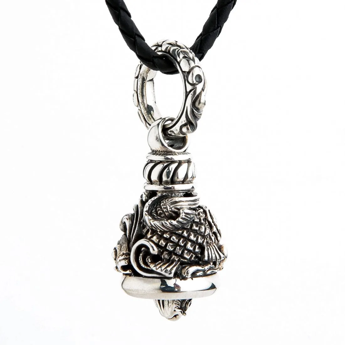 Japanese Koi Fish Sterling Silver Bell Pendant
