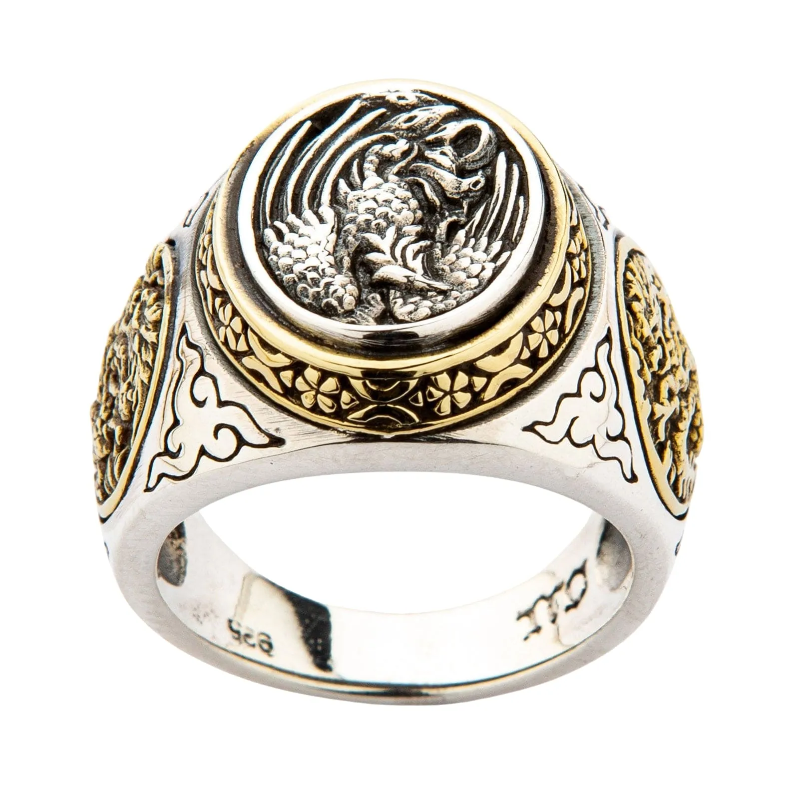 Japanese Phenix Sterling Silver Gothic Ring