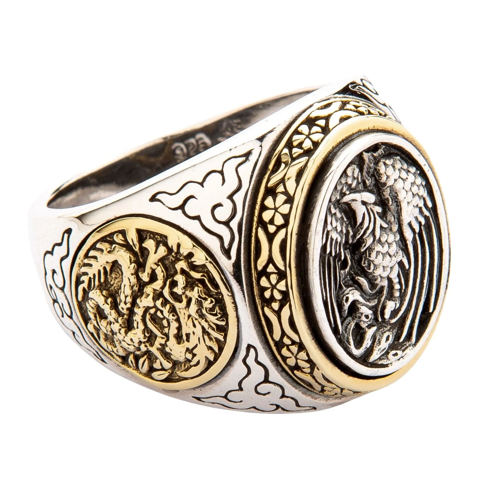 Japanese Phenix Sterling Silver Gothic Ring