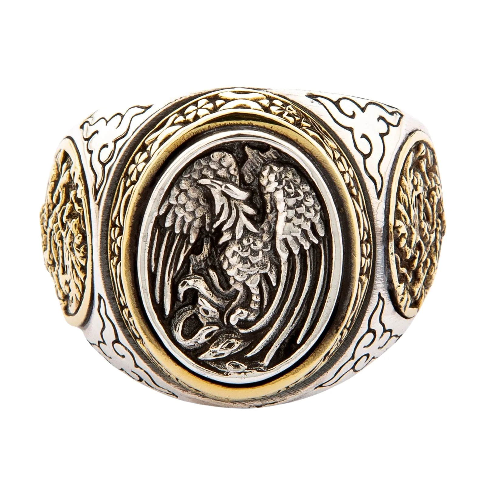 Japanese Phenix Sterling Silver Gothic Ring