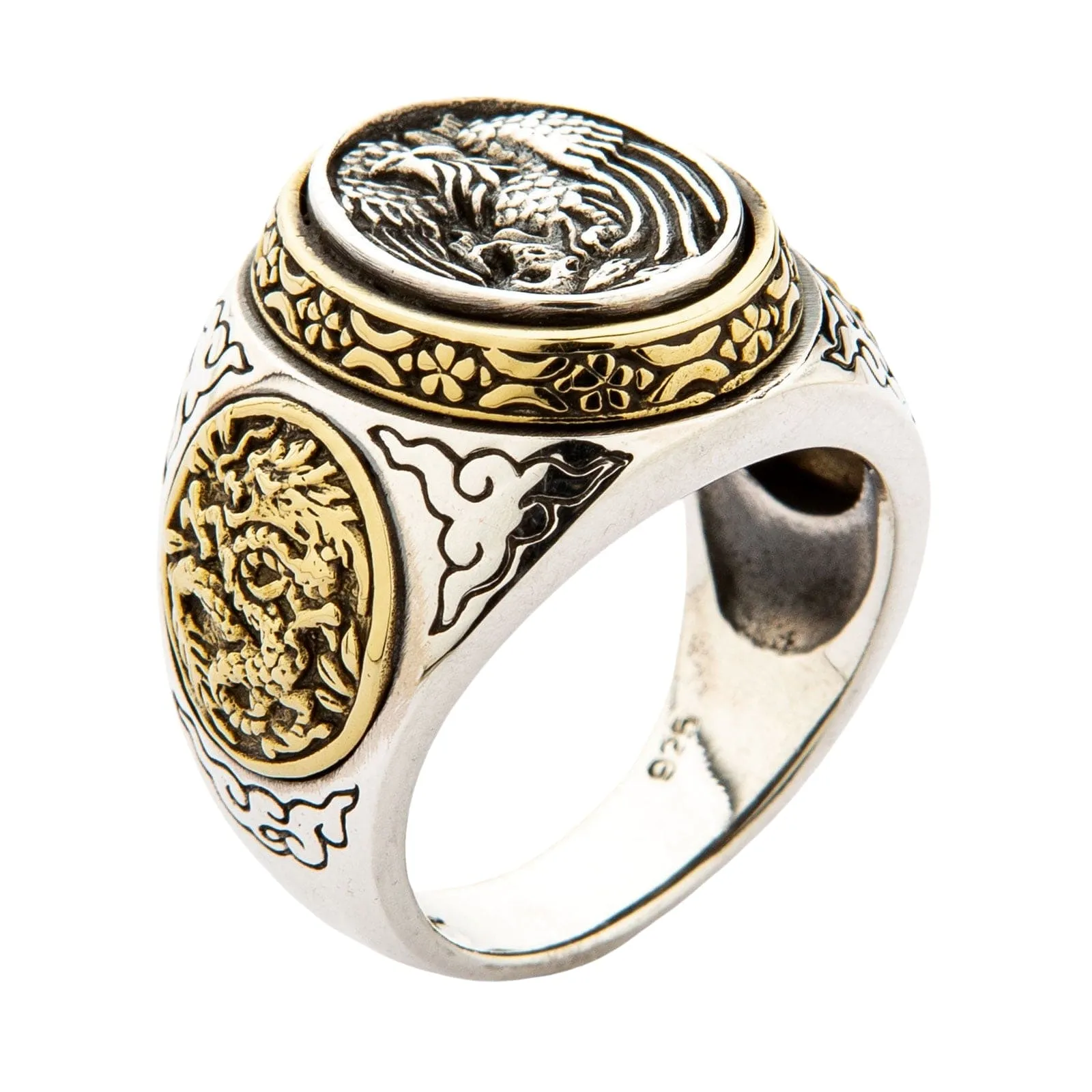 Japanese Phenix Sterling Silver Gothic Ring