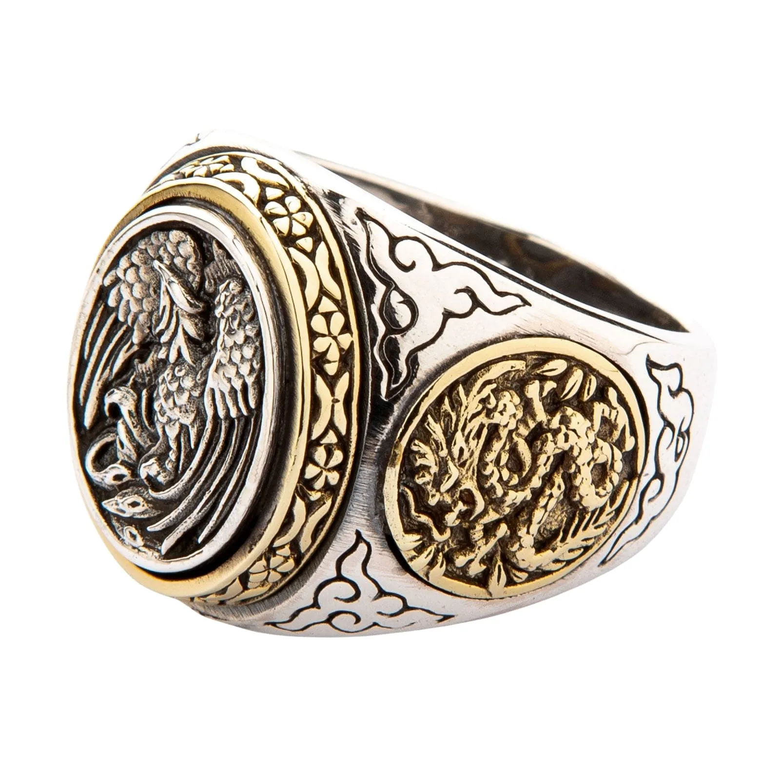 Japanese Phenix Sterling Silver Gothic Ring