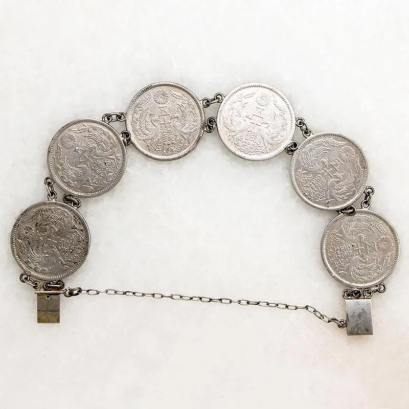 Japanese Sen Coin Bracelet & Earring Set