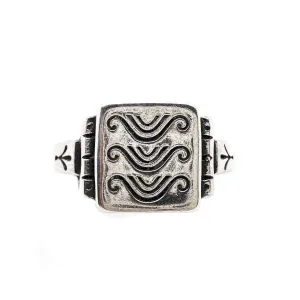 Japanese Wave Signet Ring