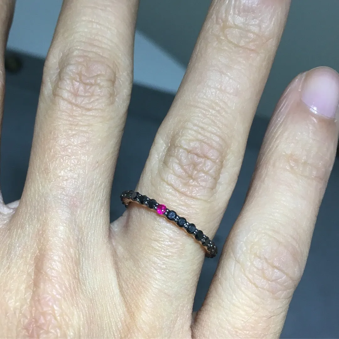 Katerina Ring | Ruby with Black Diamonds