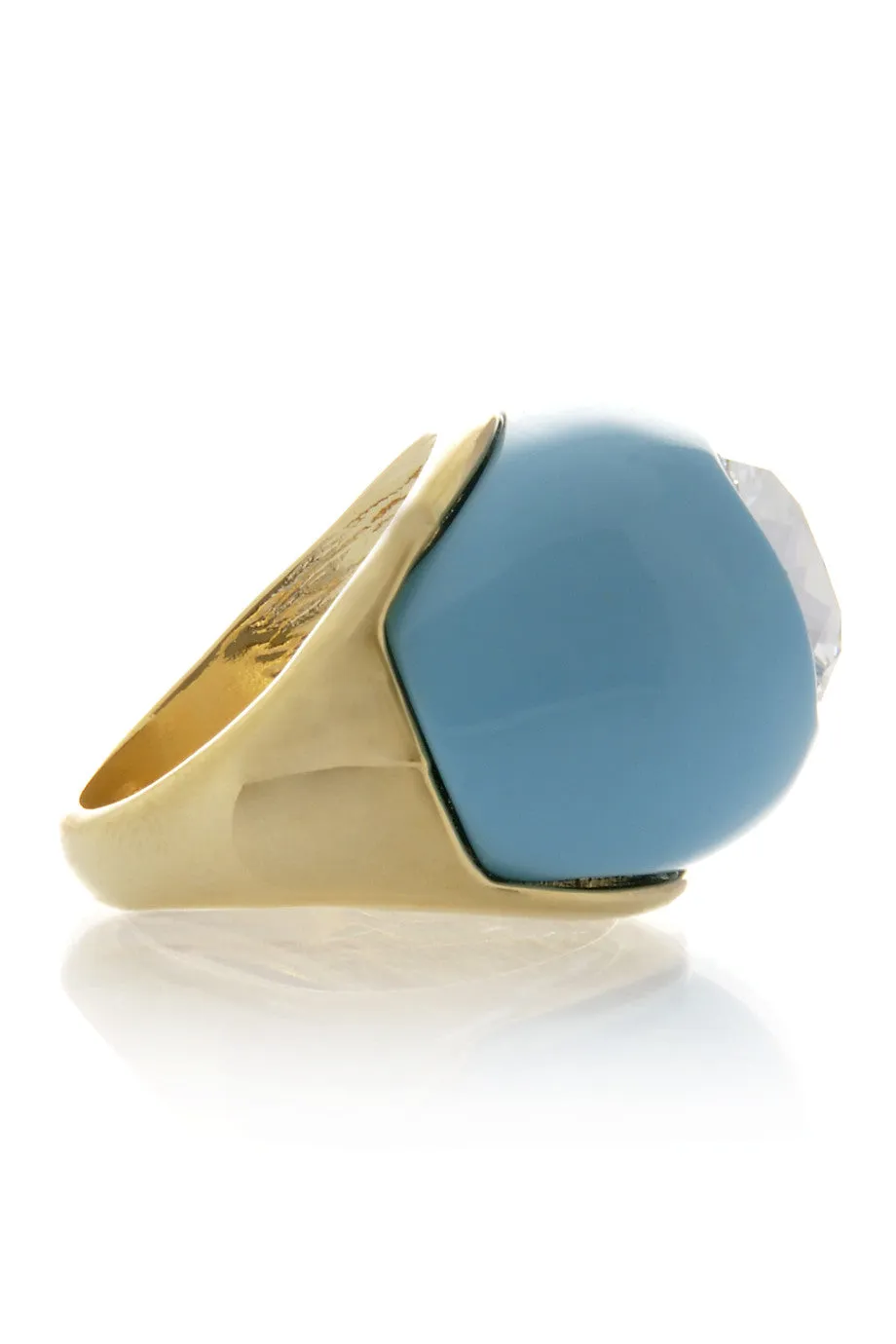 KENNETH JAY LANE KATIA Turquoise Crystal Dome Ring