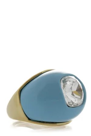 KENNETH JAY LANE KATIA Turquoise Crystal Dome Ring