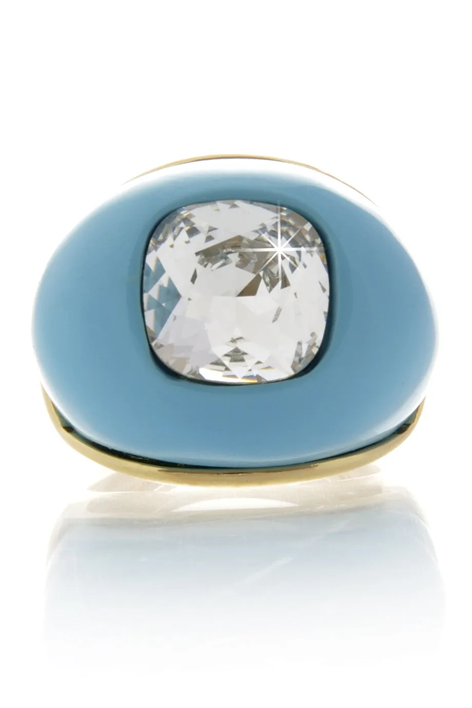 KENNETH JAY LANE KATIA Turquoise Crystal Dome Ring