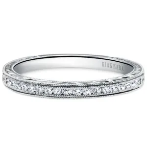 Kirk Kara "Stella" Wheat Engraved Diamond Wedding Band