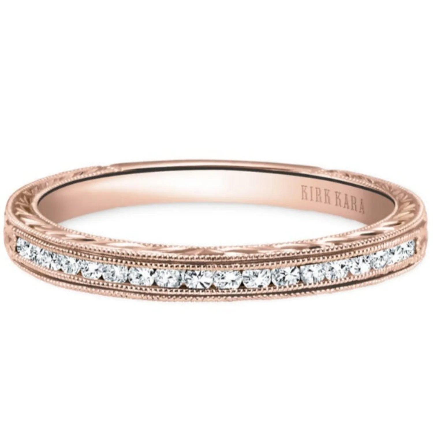 Kirk Kara "Stella" Wheat Engraved Diamond Wedding Band