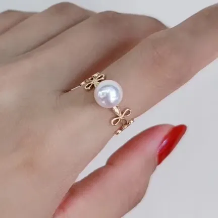 Knot Collection 7.5-8.0 mm Japanese Akoya Pearl Ring
