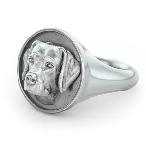 Labrador Retriever Classic Round Signet Ring