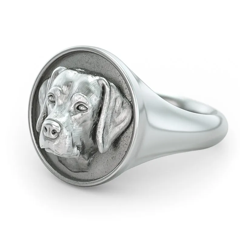 Labrador Retriever Classic Round Signet Ring