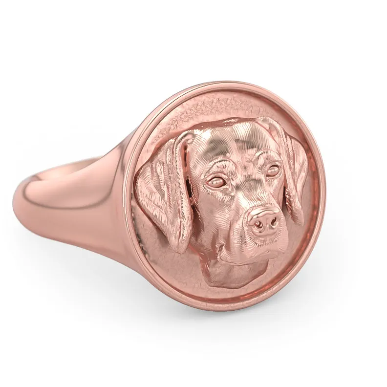 Labrador Retriever Classic Round Signet Ring