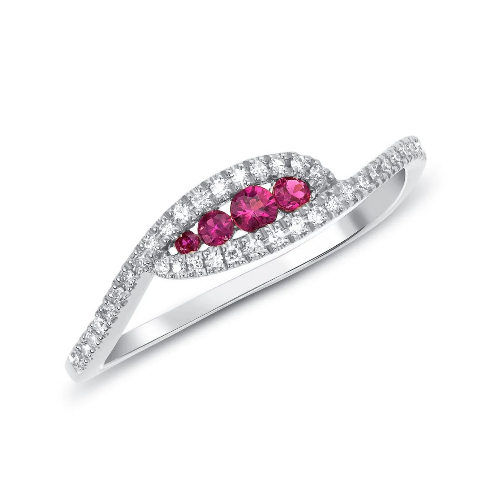 Leaf Ruby and Diamond Ring