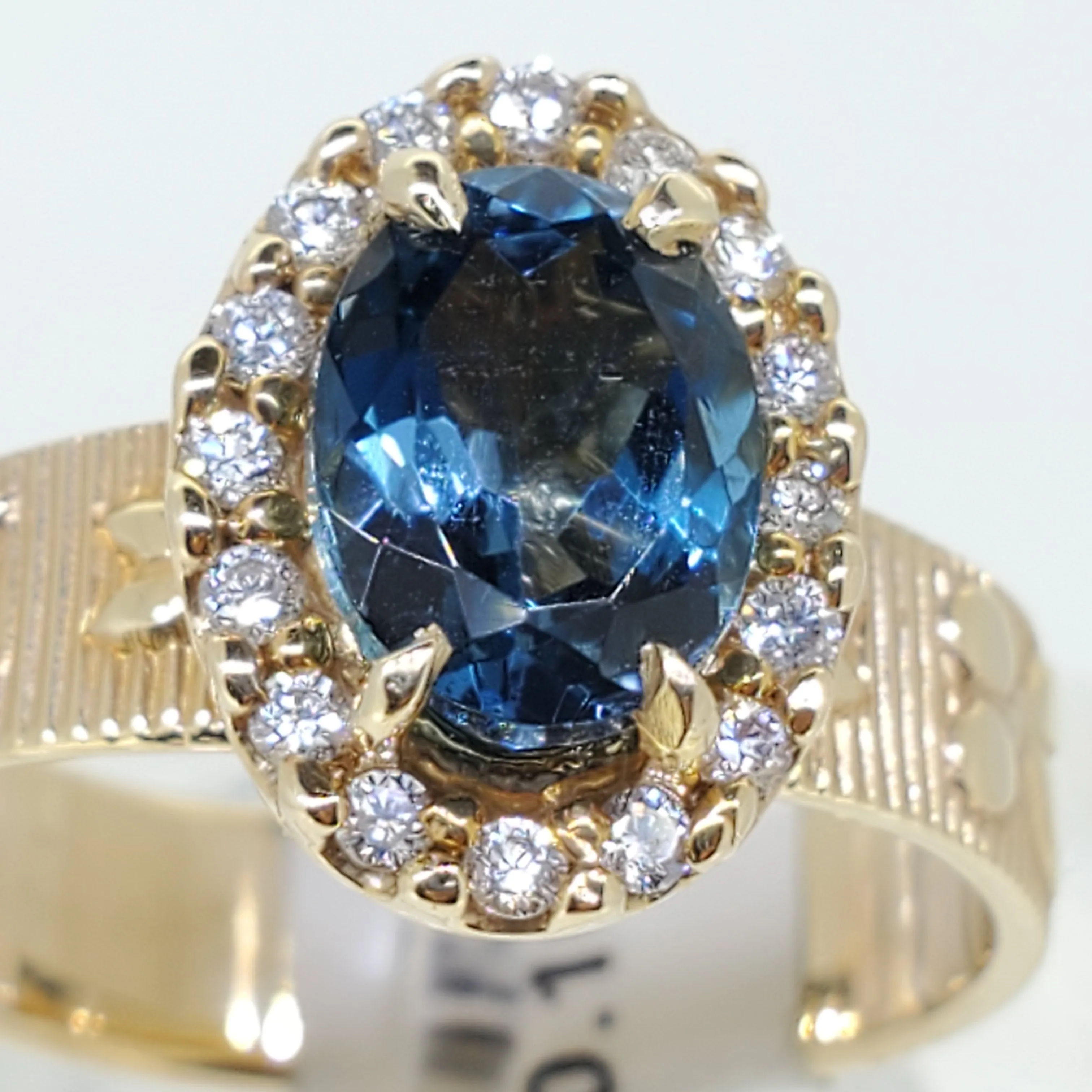 London Blue Topaz  Diamond Ring