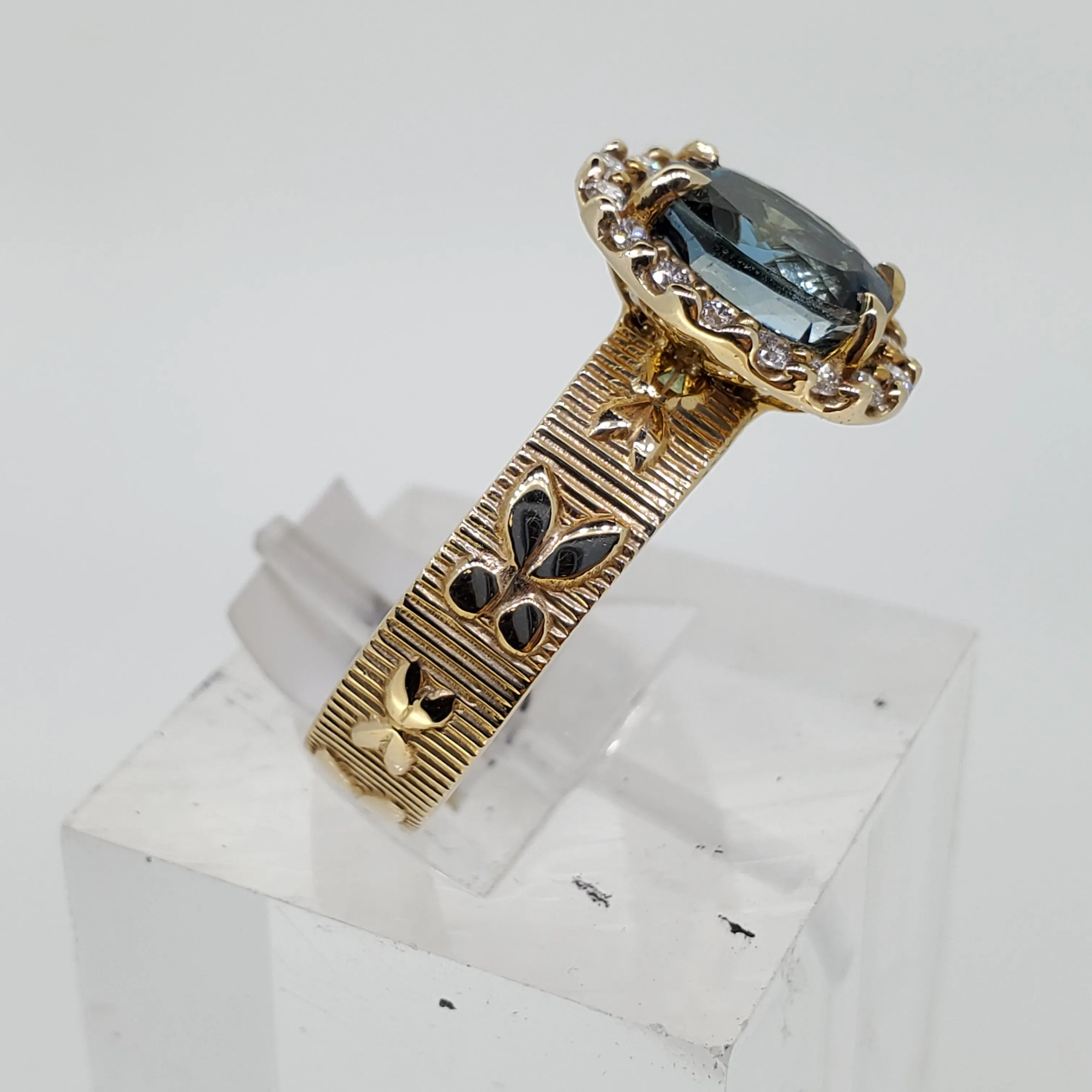 London Blue Topaz  Diamond Ring