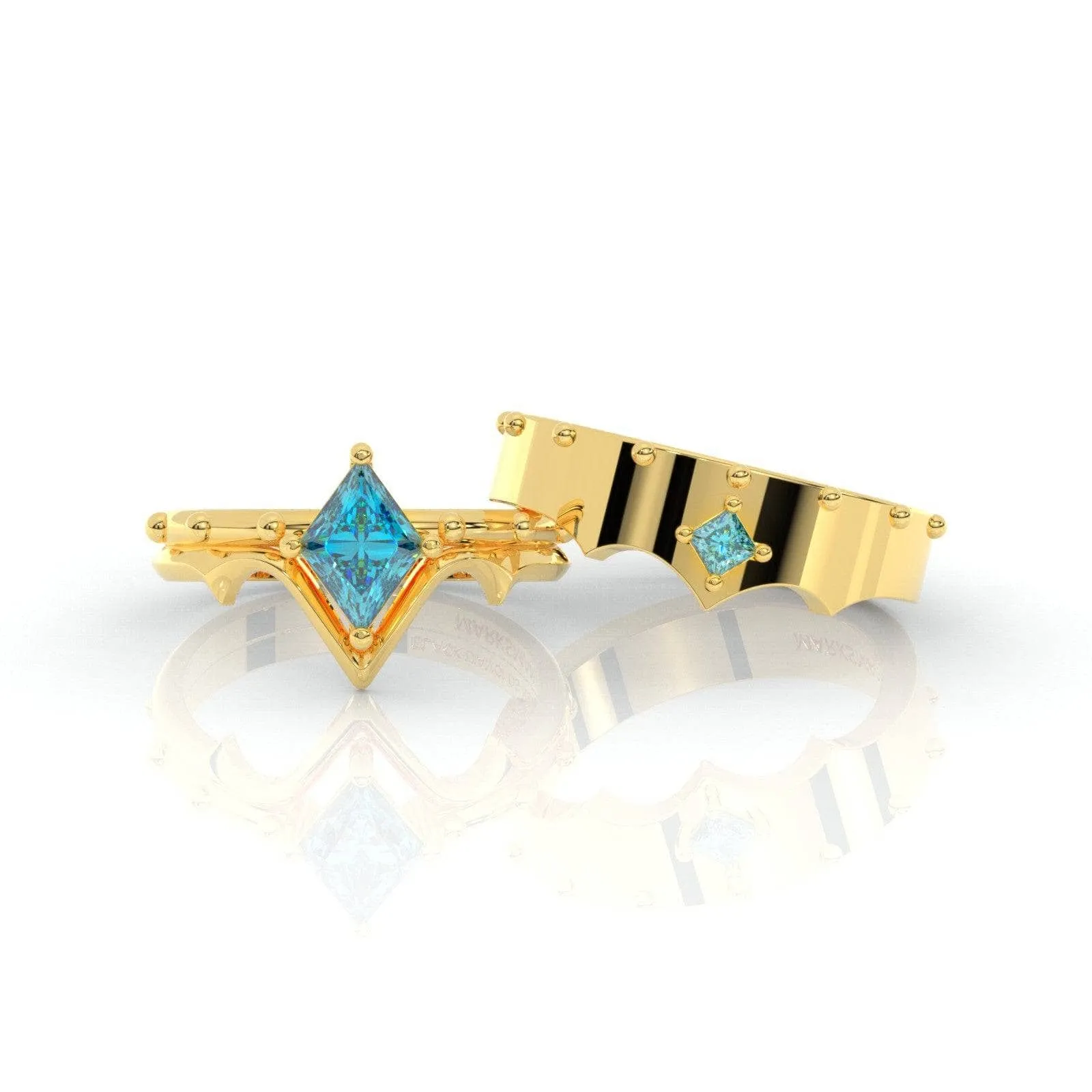 Marksman's Ring Set (Women)- 14k Yellow Gold Video Game Inspired Rings