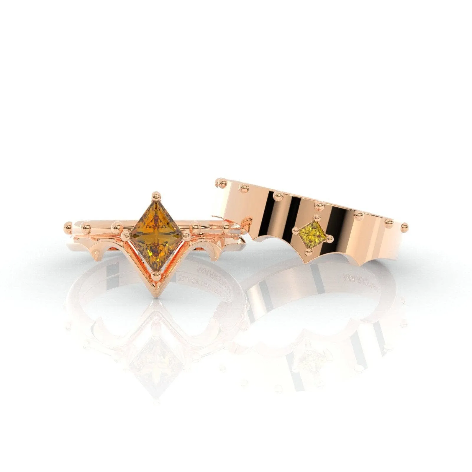Marksman's Ring Set (Women)- 14k Yellow Gold Video Game Inspired Rings