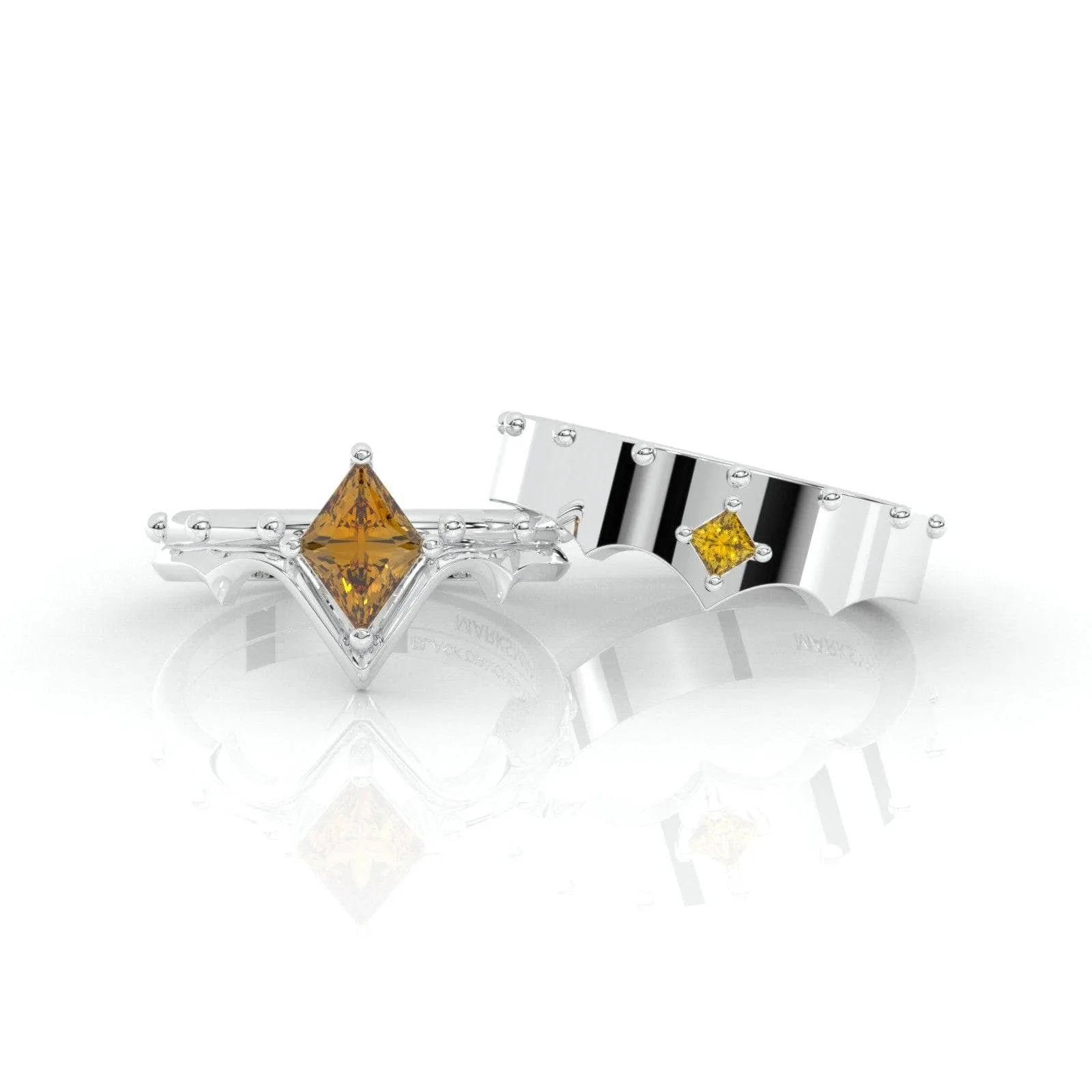 Marksman's Ring Set (Women)- 14k Yellow Gold Video Game Inspired Rings