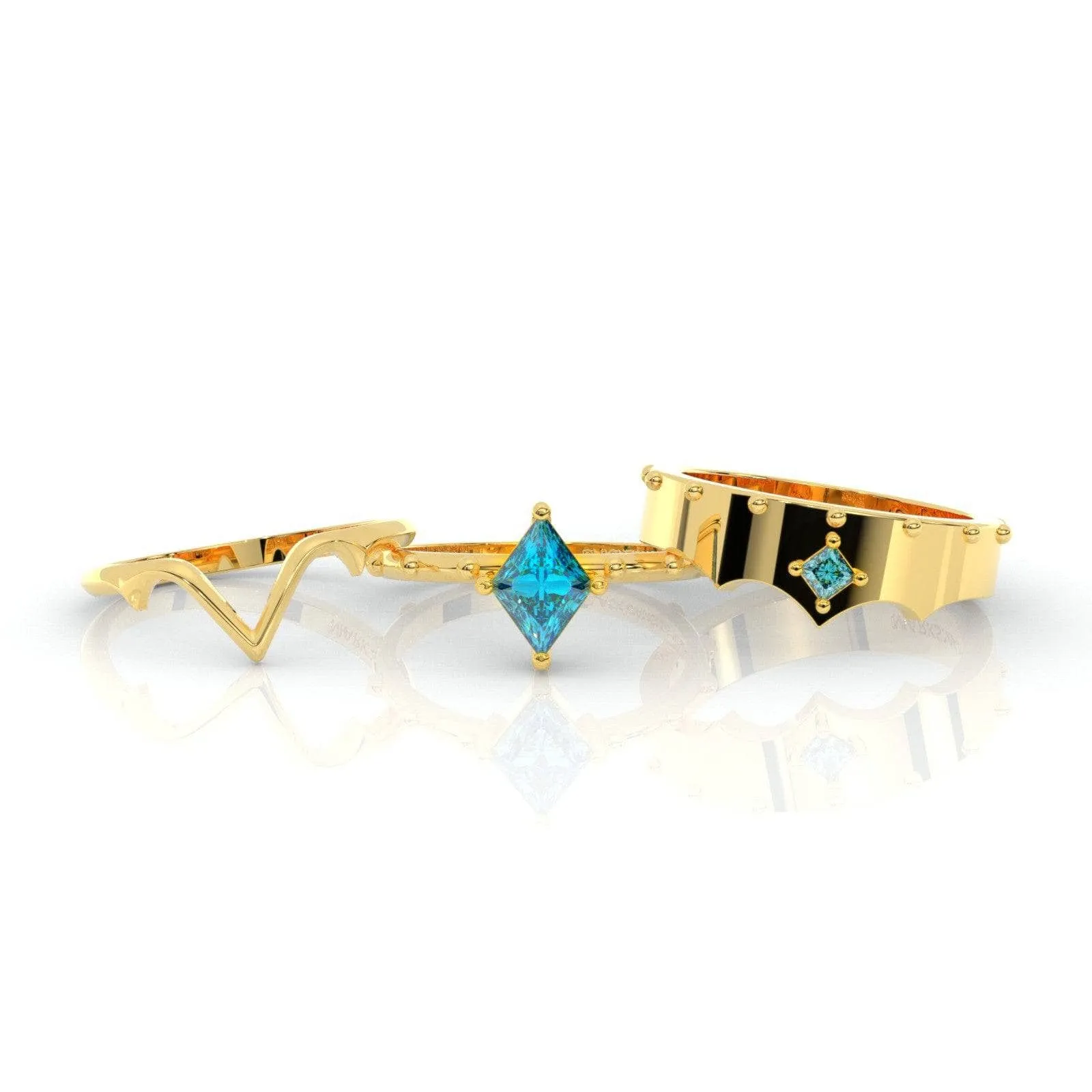 Marksman's Ring Set (Women)- 14k Yellow Gold Video Game Inspired Rings