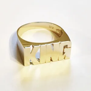 Medium Block Name Ring