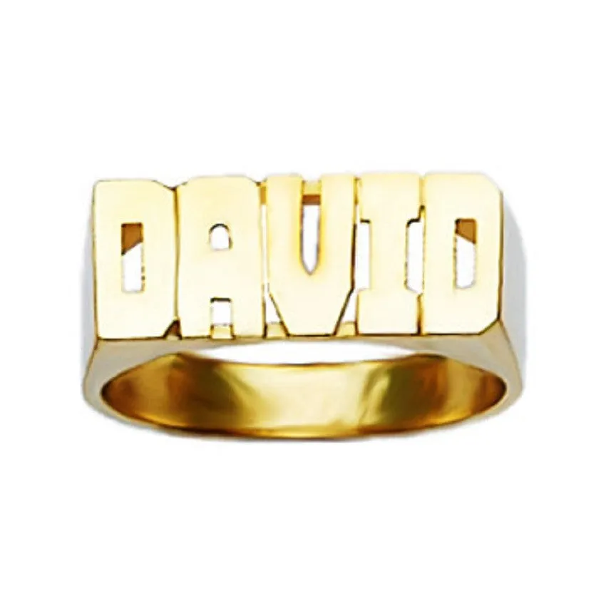 Medium Block Name Ring