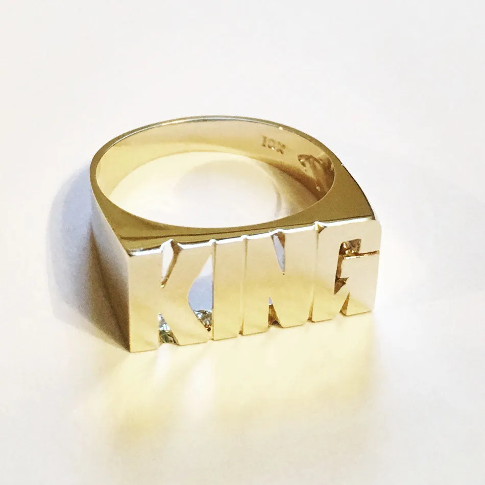 Medium Block Name Ring