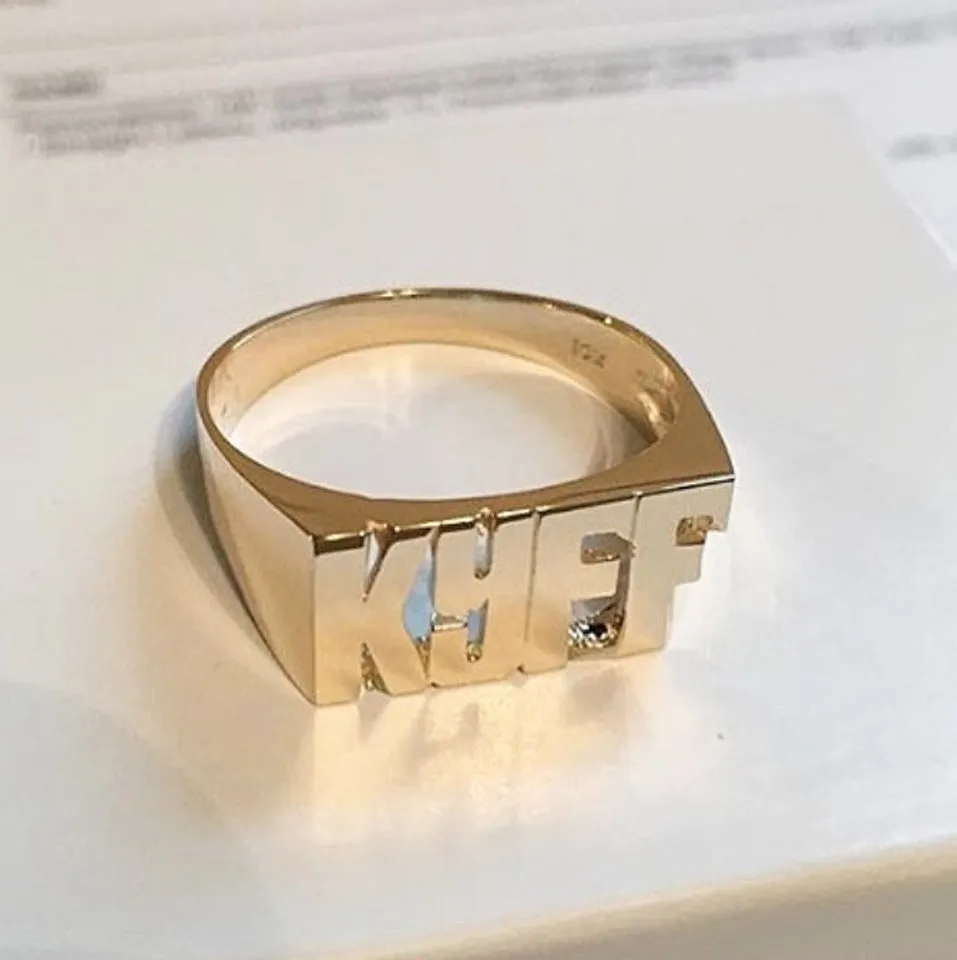 Medium Block Name Ring