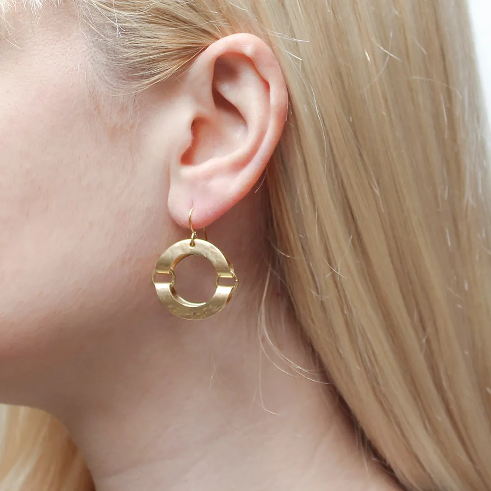 Medium Hinged and Folded Rings Wire Earring