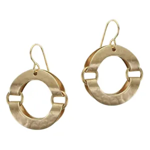 Medium Hinged and Folded Rings Wire Earring