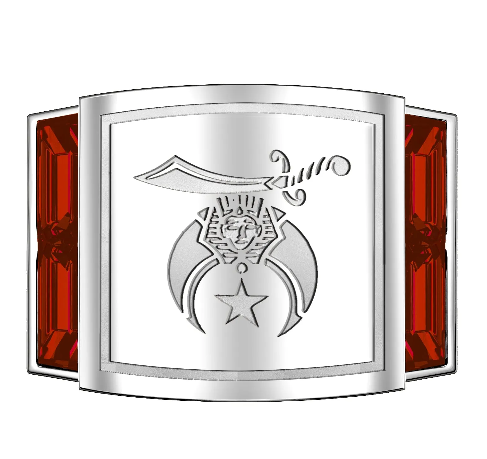 Men's Heavy Solid 10K or 14K Yellow Gold or White Gold Freemason Shriner Ring Band