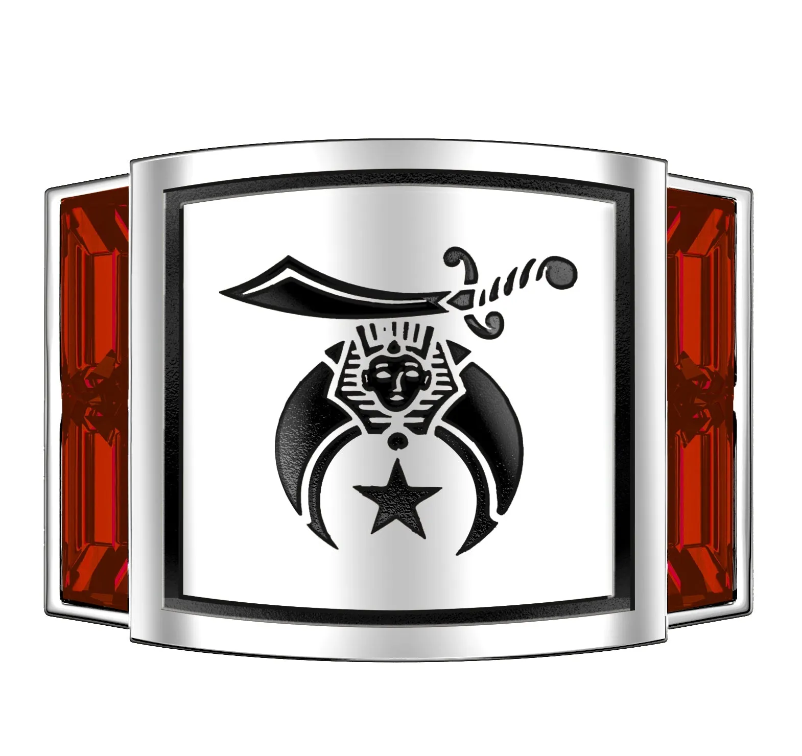Men's Heavy Solid 10K or 14K Yellow Gold or White Gold Freemason Shriner Ring Band