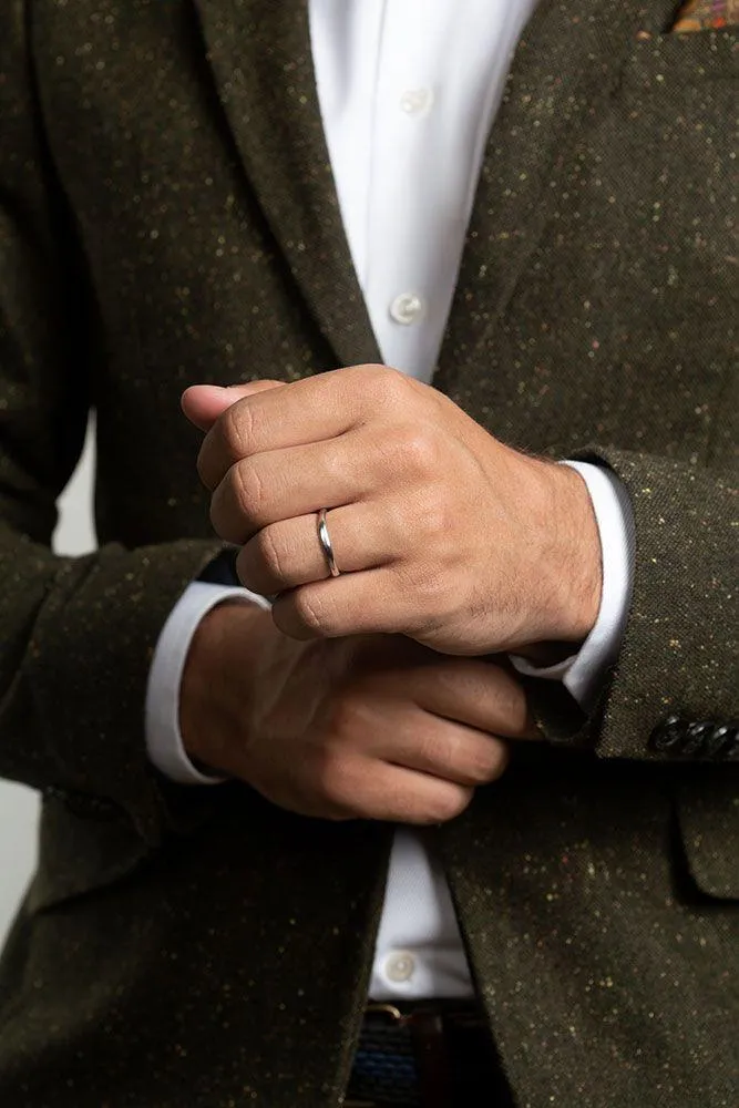 Men's solid white gold ring