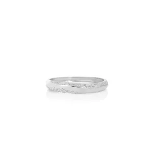 Men's solid white gold ring