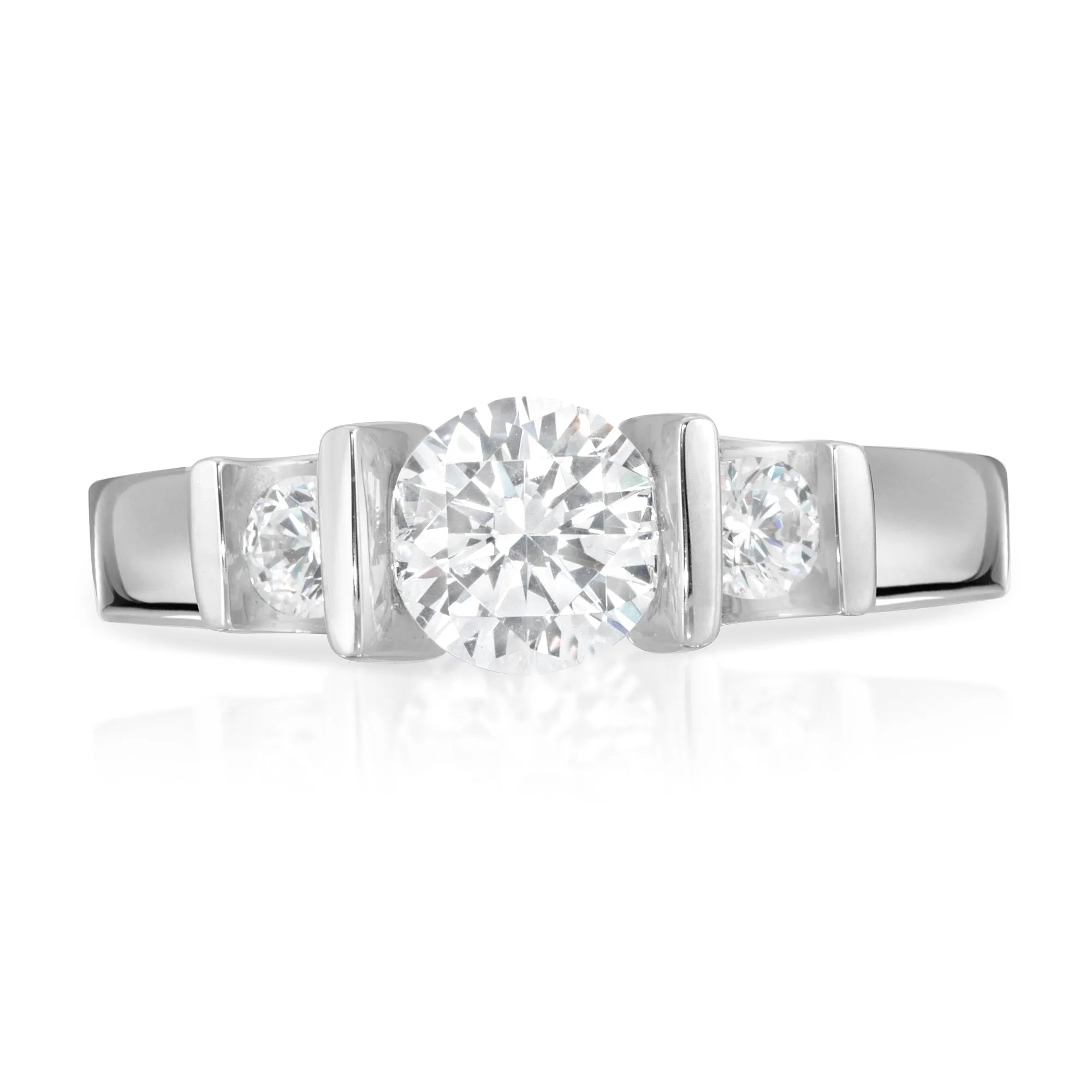 Mila Triple Tension Set Engagement Ring in 14K, 18K or Platinum