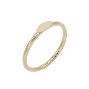 Mini Oval Disc Ring 14K