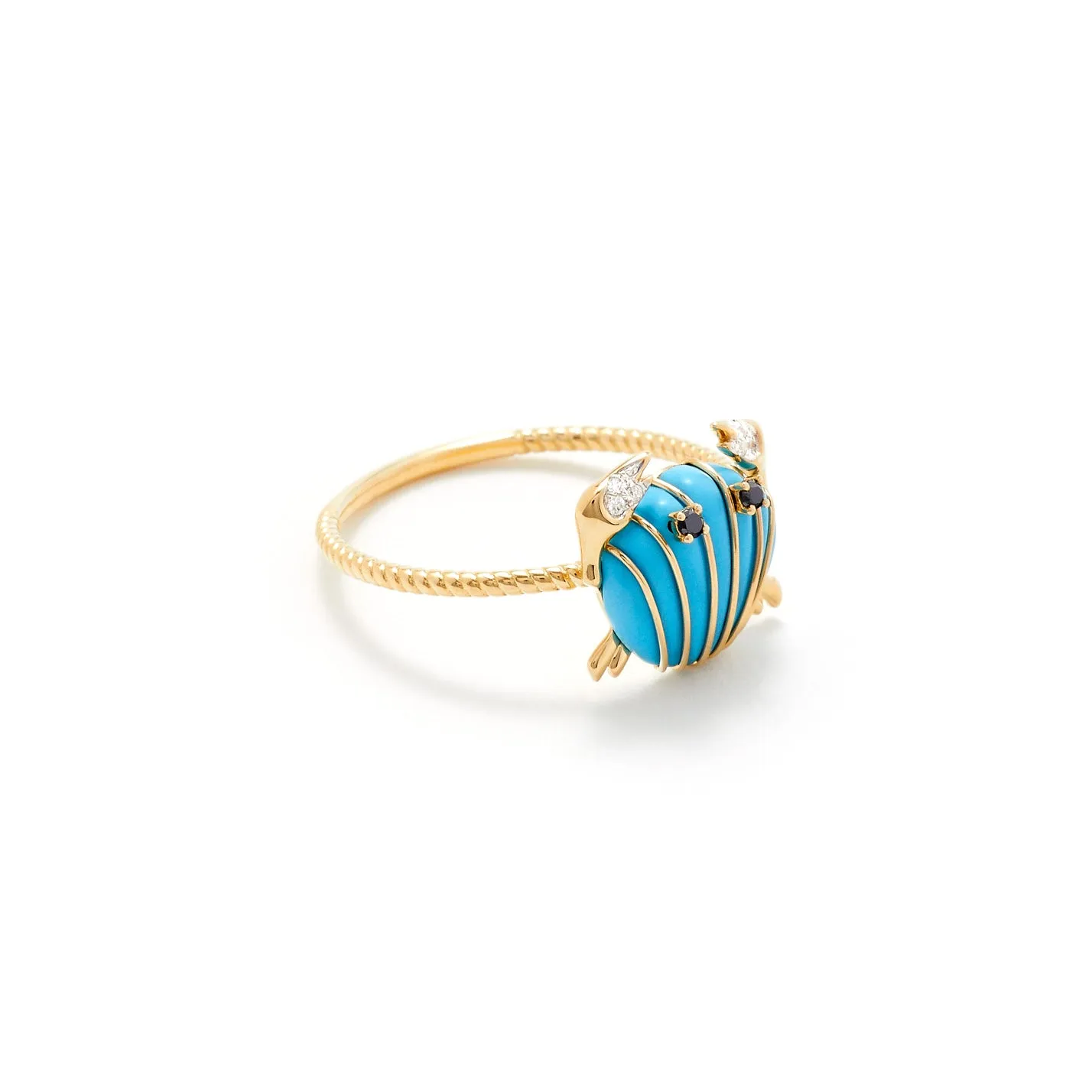Mini Turquoise Crab and Coquillage Ring