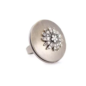 MIX METAL CHARM WHITE CRYSTAL RINGS #273GS5101 (7C2/6E1)