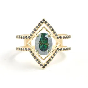 Moissanite Oval Square Stack