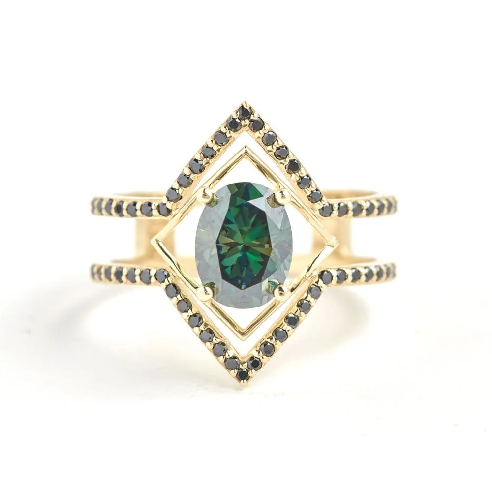 Moissanite Oval Square Stack