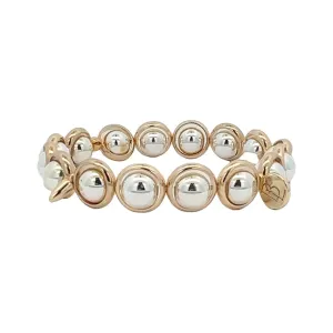 Natalie Gold and Silver Bead Bracelet 8 mm