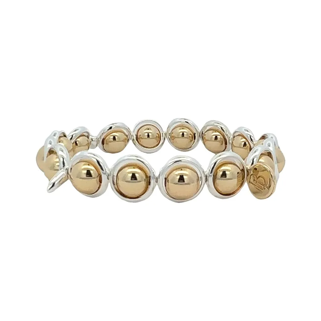 Natalie Gold and Silver Bead Bracelet 8 mm